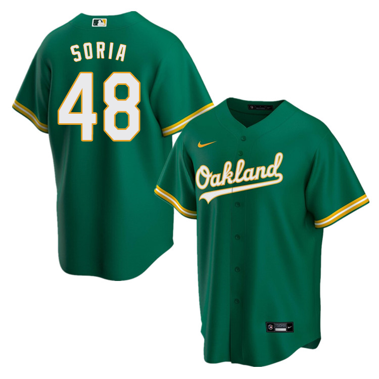 Nike Men #48 Joakim Soria Oakland Athletics Baseball Jerseys Sale-Green